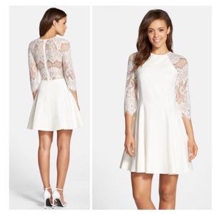 BB Dakota White Lace Back Dress